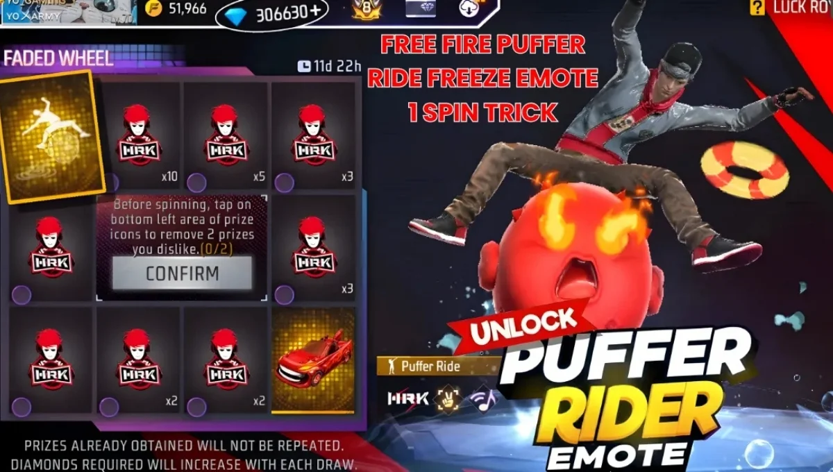 Free Fire Puffer Ride Freeze Emote