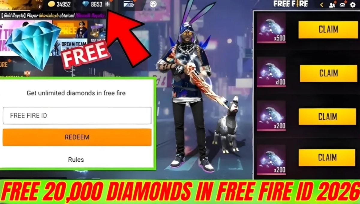 Free 20,000 Diamonds in Free Fire ID