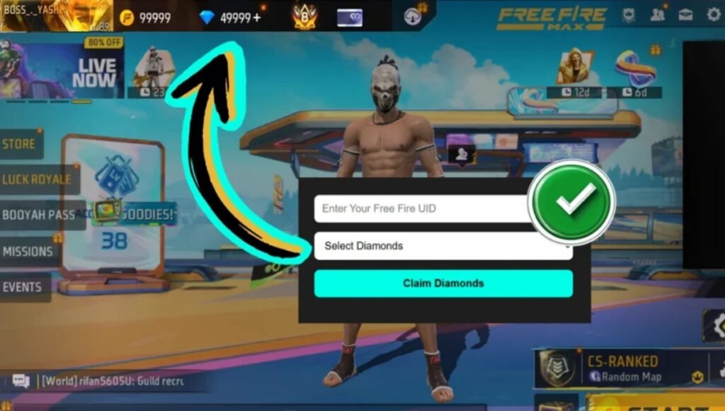 Free 20,000 Diamonds in Free Fire ID