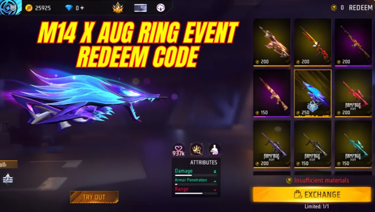 Free Fire MAX M14 x AUG Ring Event
