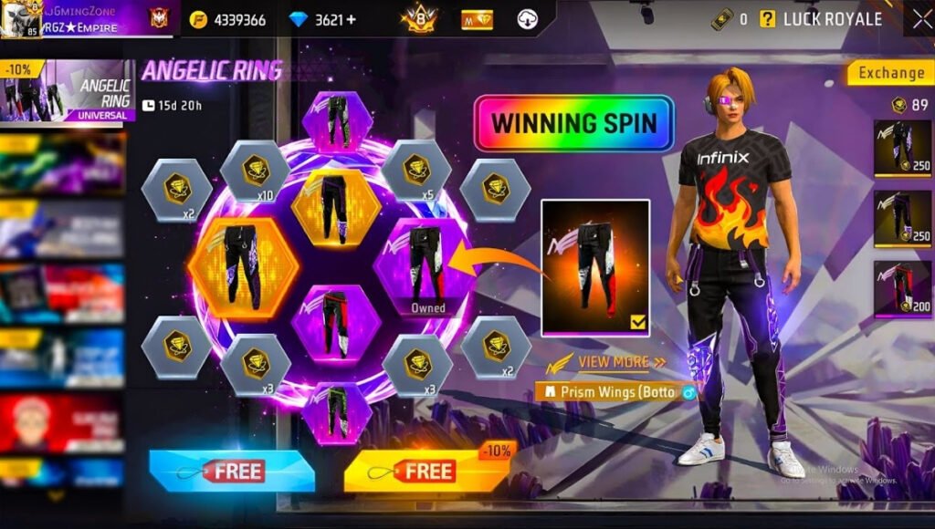 Free Fire Angelic Ring Event 1 Spin Trick