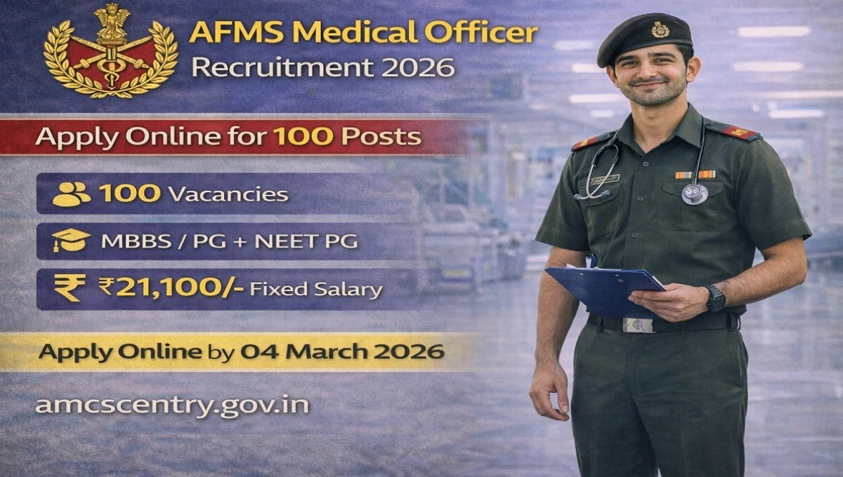 AFMS SSC Medical Officer Recruitment 2026