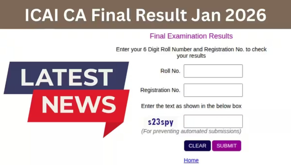 ICAI CA Final Result Jan 2026 Today: Direct Link to Download Scorecard at icai.nic.in 1 ICAI CA Final Result