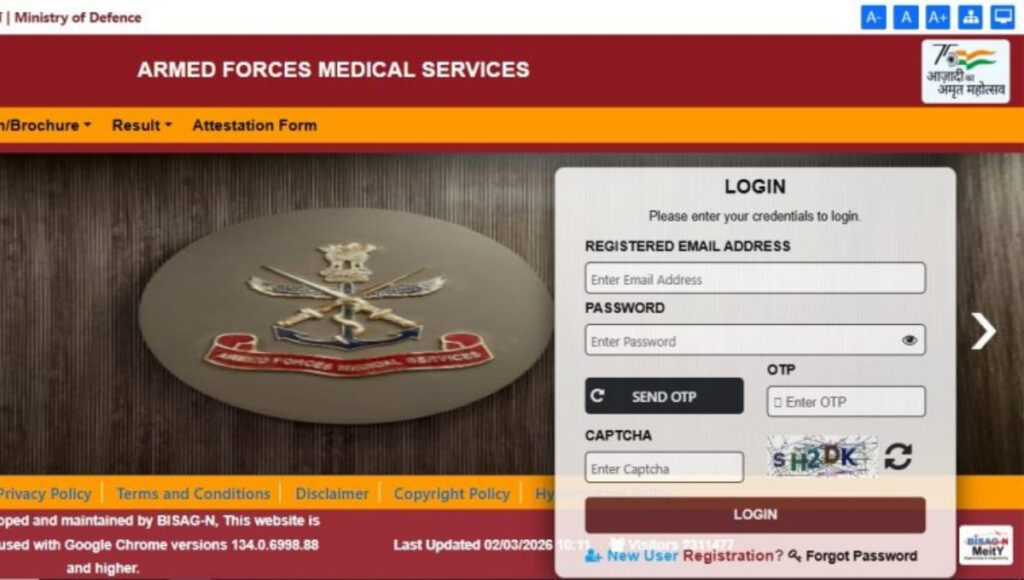 AFMS SSC Medical Officer Recruitment 2026